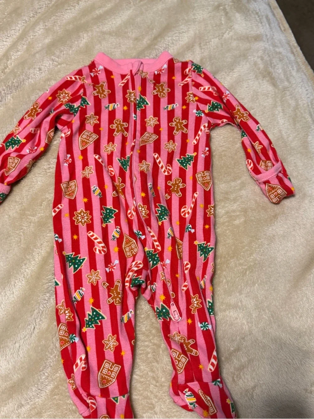 Santa Baby Red and Black Holiday One-Piece for Kids